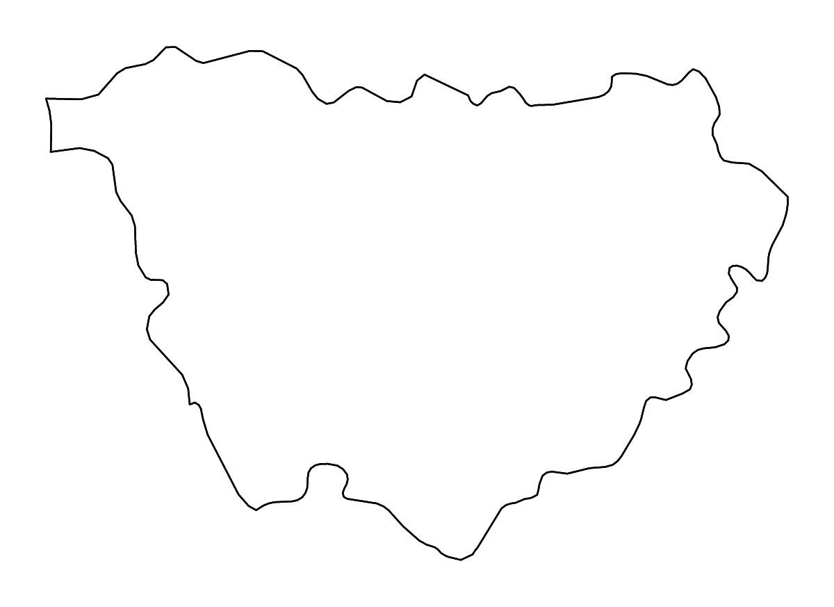 Outline map of Haute-Loire Metropolitan department, France with rivers.