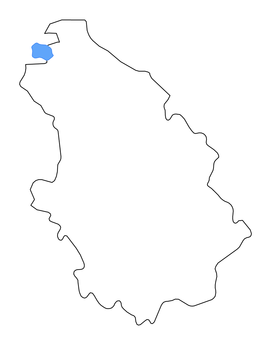 Outline map of Haute-Marne Metropolitan department, France with lakes and rivers.