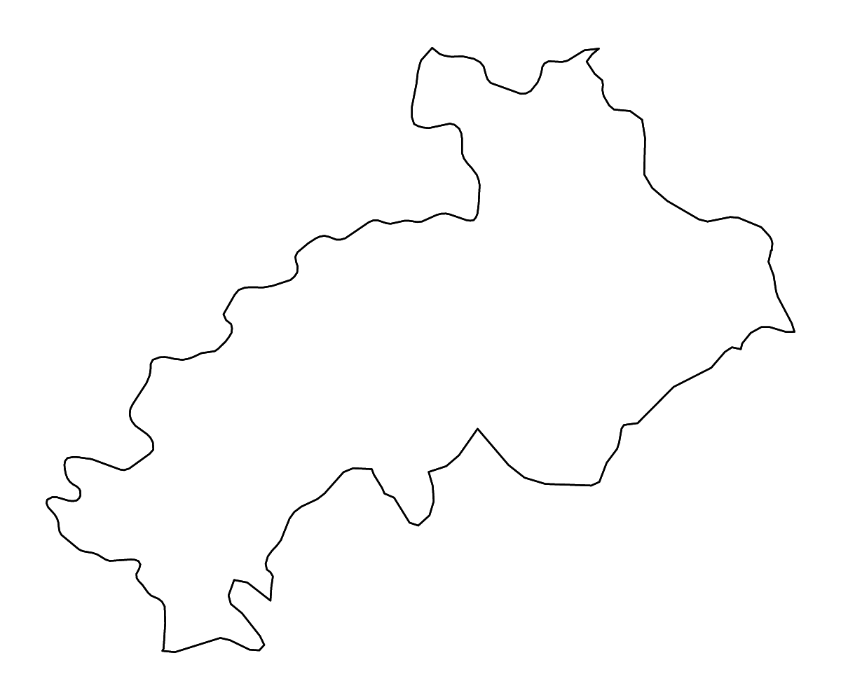 Outline map of Hautes-Alpes Metropolitan department, France with rivers.