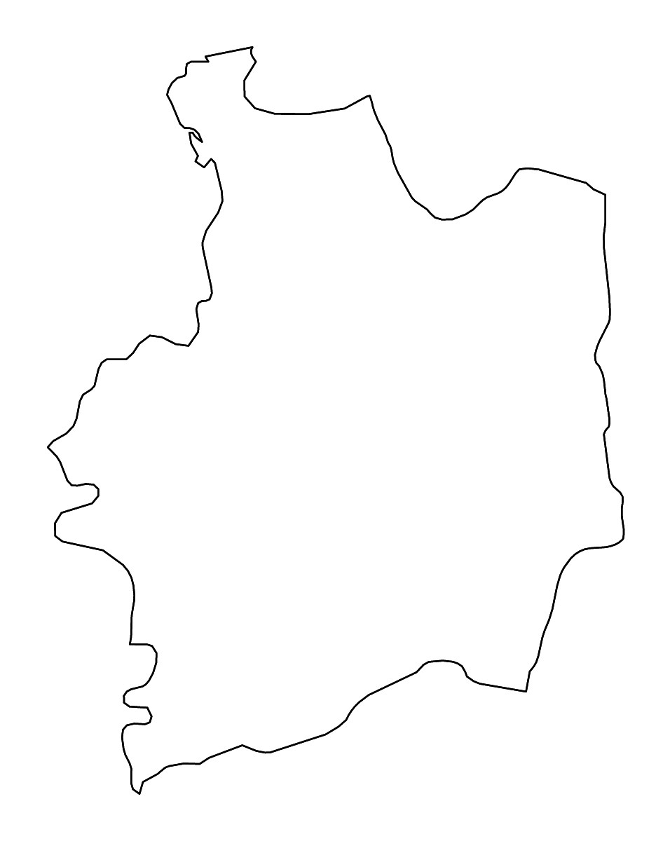 Outline map of Ille-et-Vilaine Metropolitan department, France with rivers.
