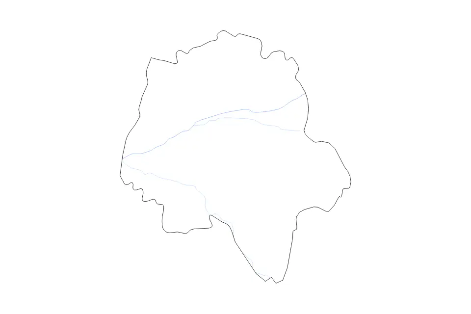 Mapa de Indre-et-Loire, France de tipo contorno y ríos para Europa, con contorno y ríos con límites limpios.