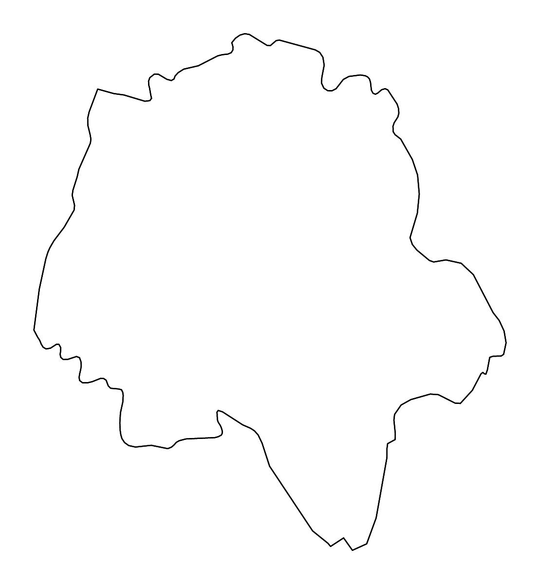 Carte de contour de Indre-et-Loire, France avec rivières.