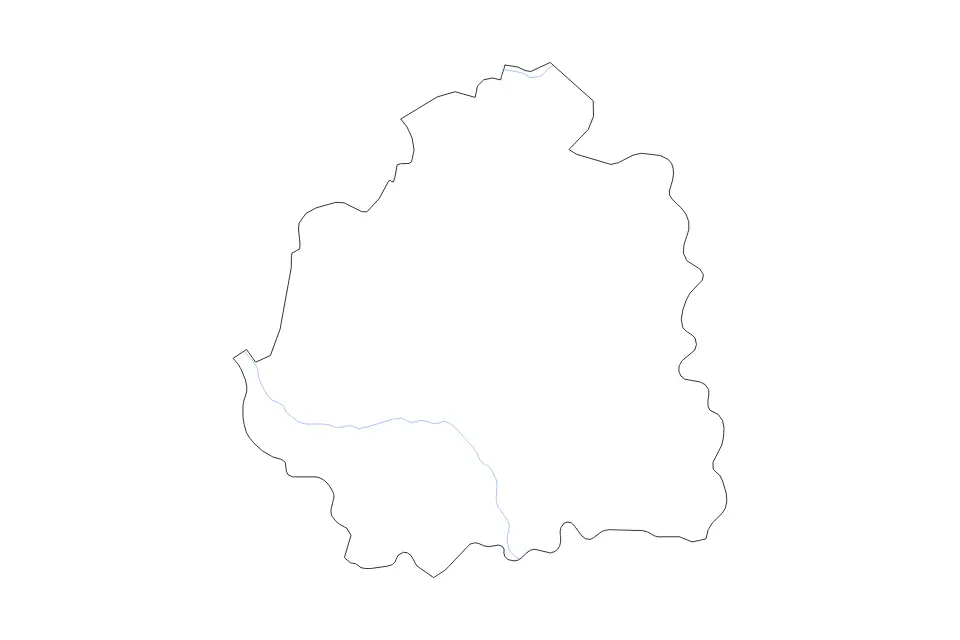 Mapa de Indre, France de tipo contorno y ríos para Europa, con contorno y ríos con límites limpios.