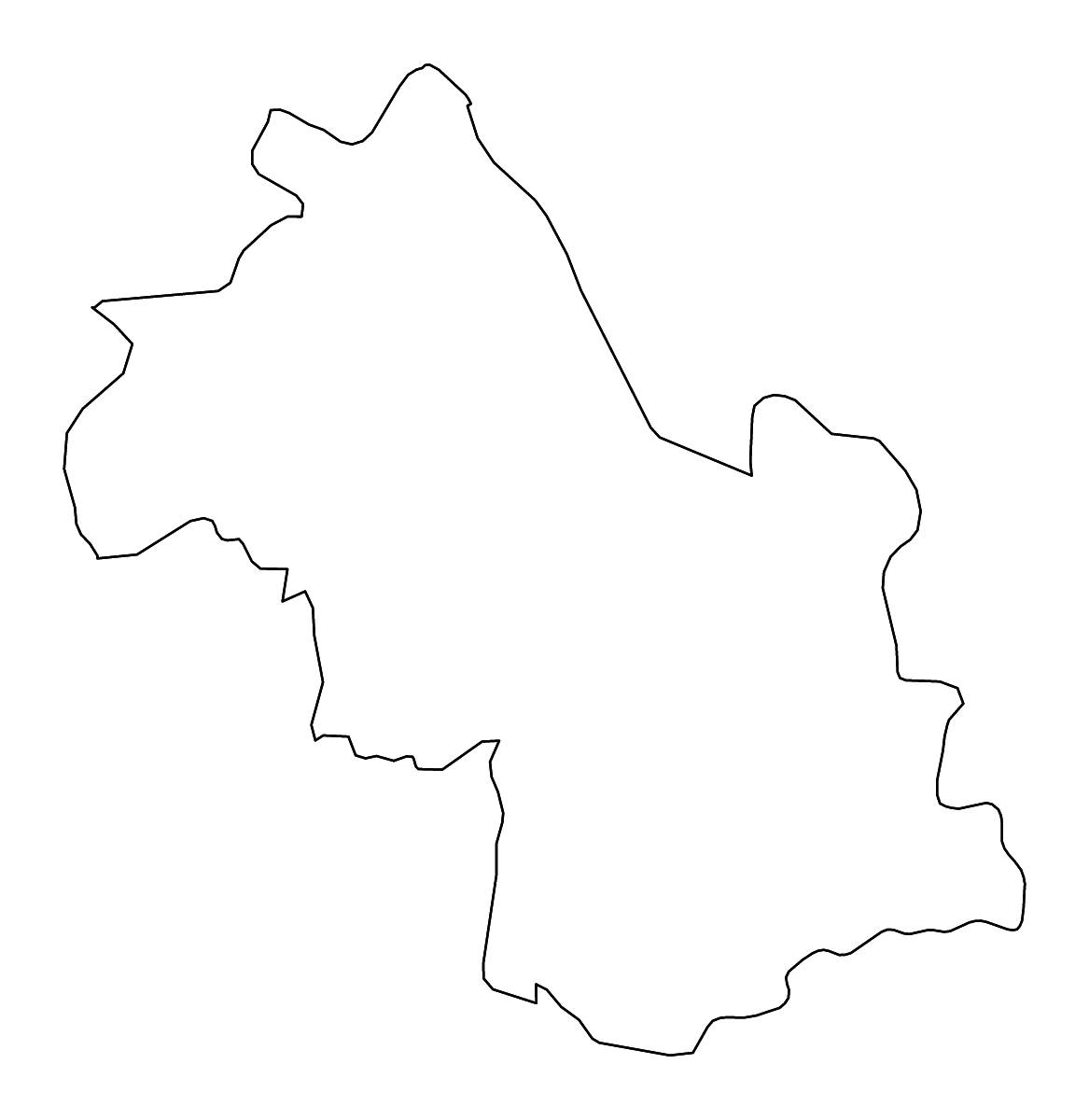Outline map of Isère Metropolitan department, France with rivers.