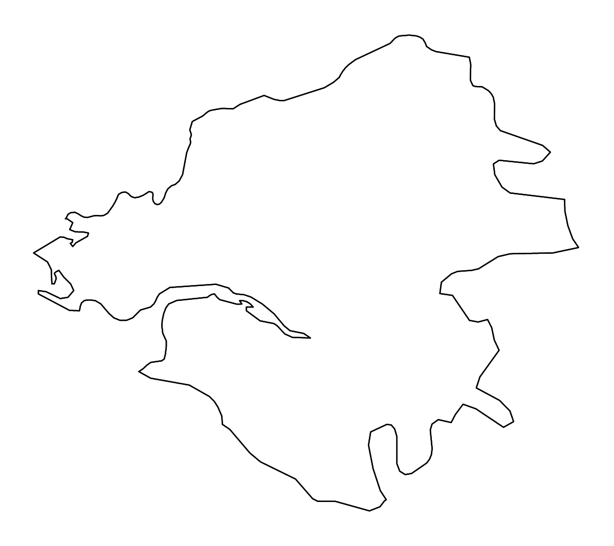 Carte de contour de Loire-Atlantique, France avec rivières.