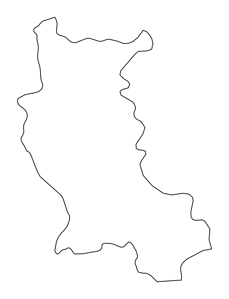 Carte de contour de Loire, France avec rivières.