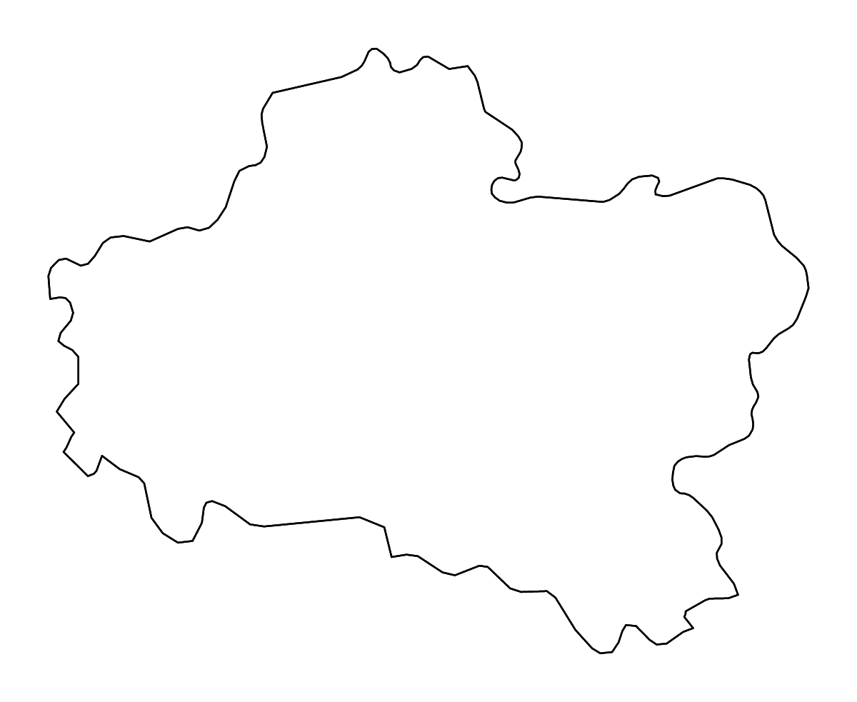 Carte de contour de Loiret, France avec rivières.
