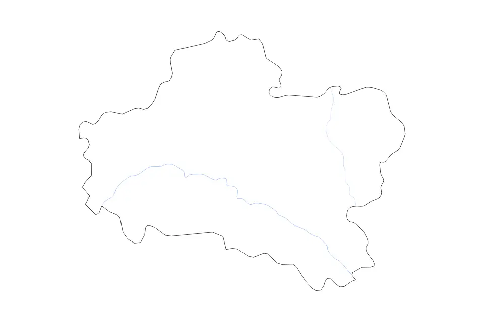 Mapa de Loiret, France de tipo contorno y ríos para Europa, con contorno y ríos con límites limpios.