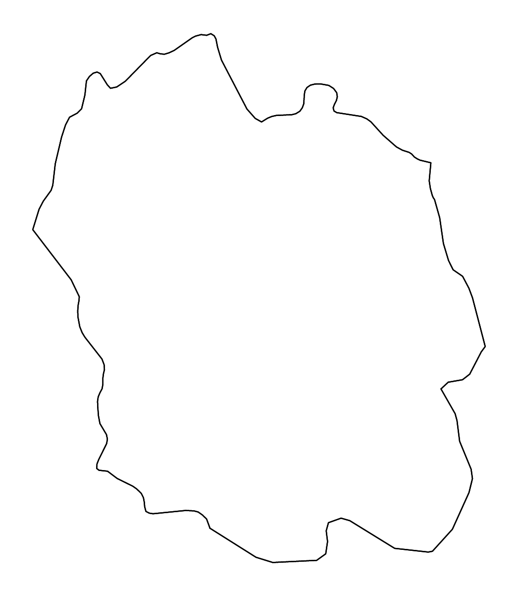 Carte de contour de Lozère, France avec rivières.