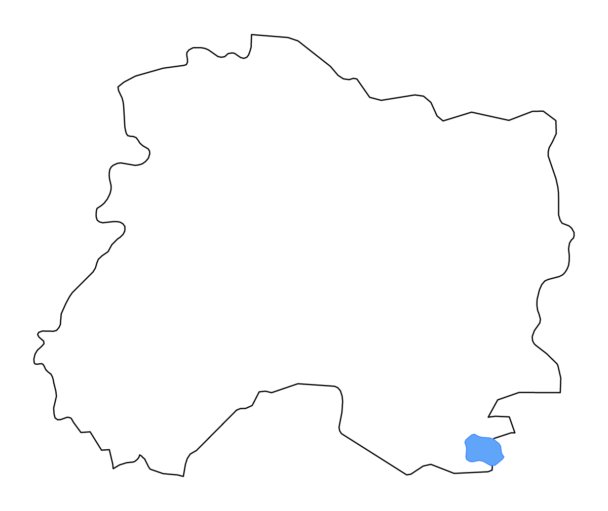Carte de contour de Marne, France avec lacs et rivières.