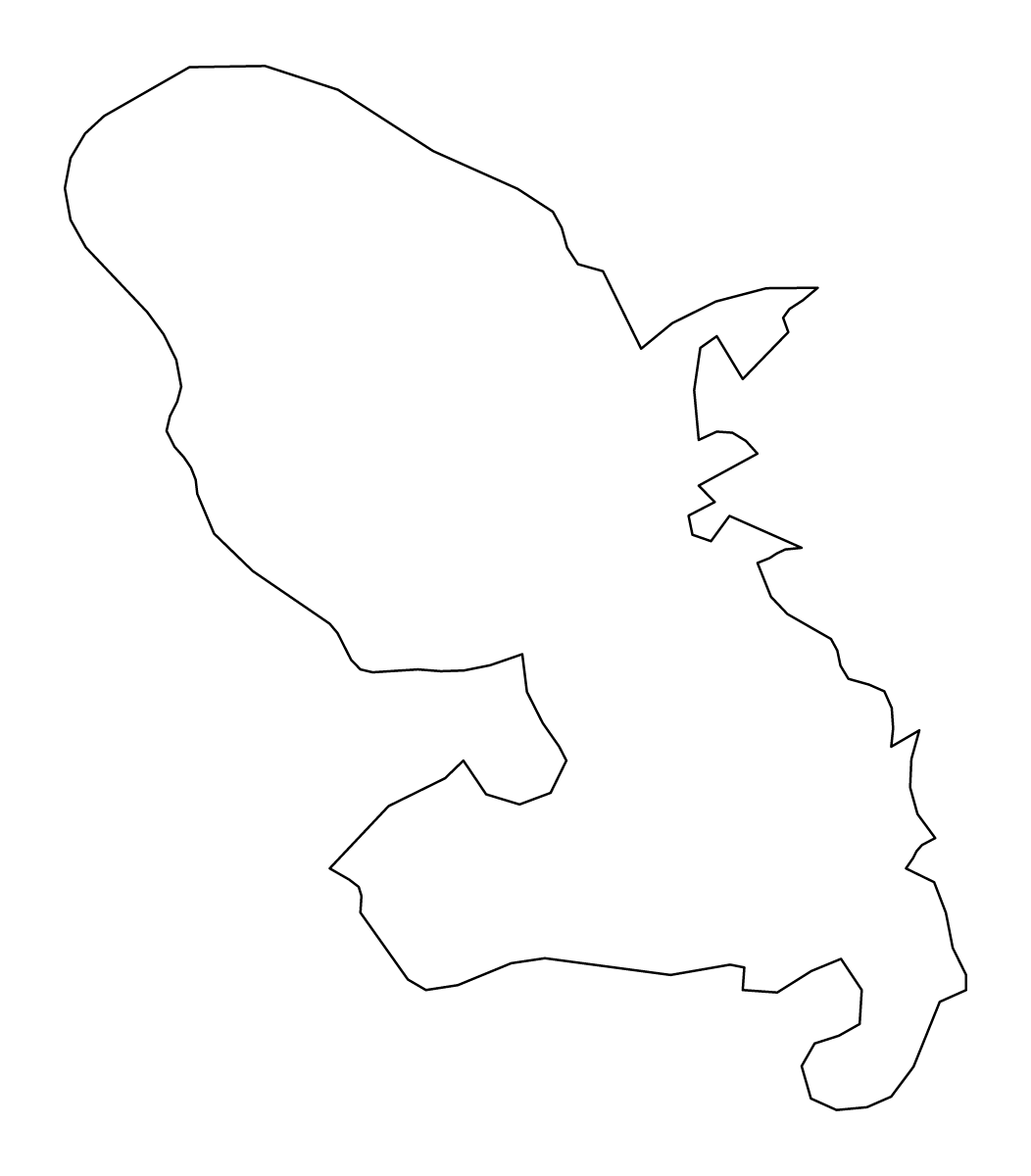 Carte de contour de Martinique, France.