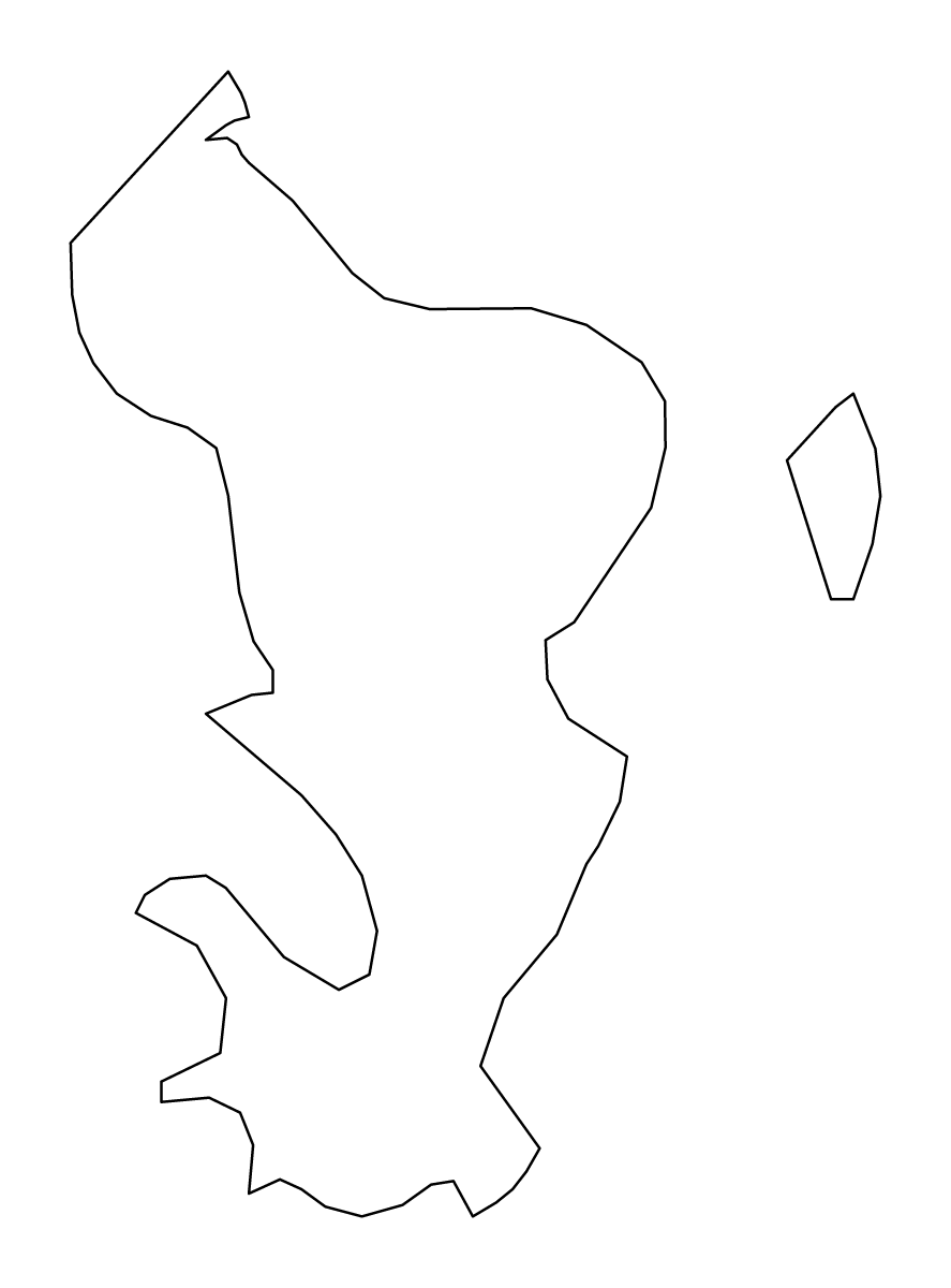 Carte de contour de Mayotte, France.