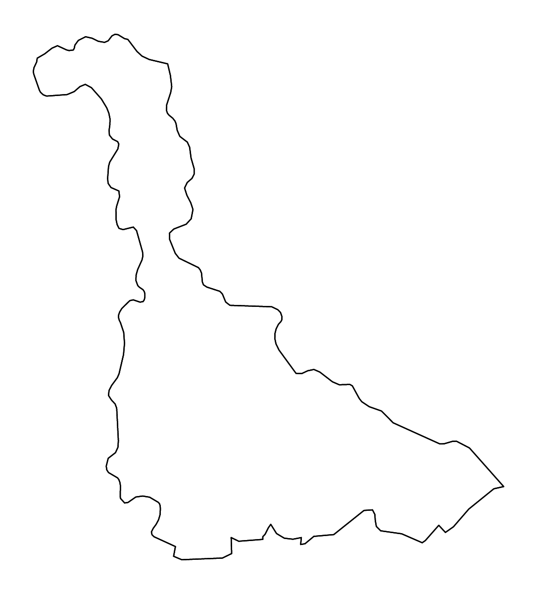 Outline map of Meurthe-et-Moselle Metropolitan department, France with rivers.