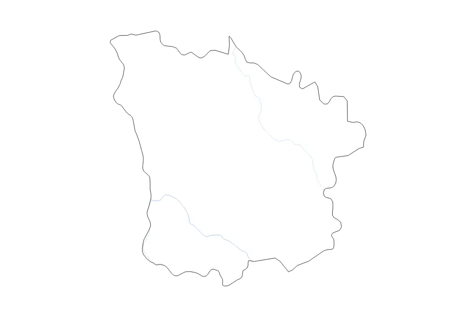 Carte de Nièvre, France de type contour et rivières pour Europe, montrant contour et rivières avec des limites nettes.