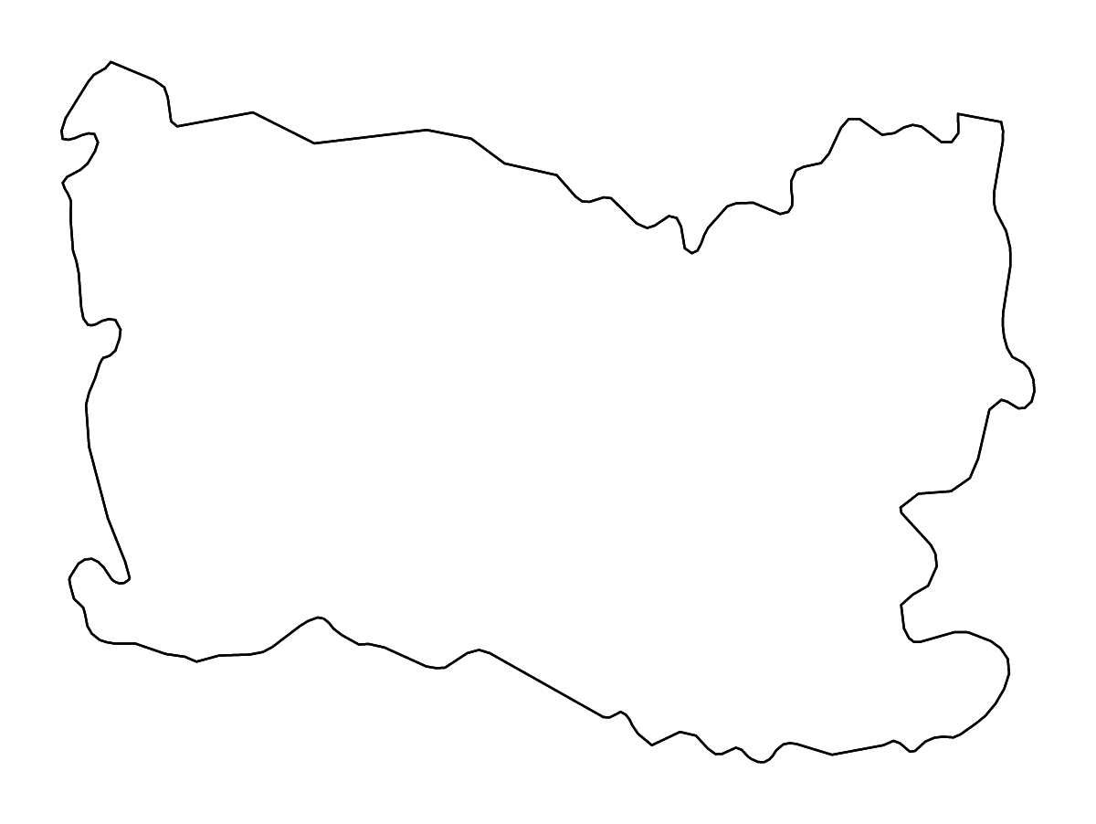 Outline map of Oise Metropolitan department, France with rivers.