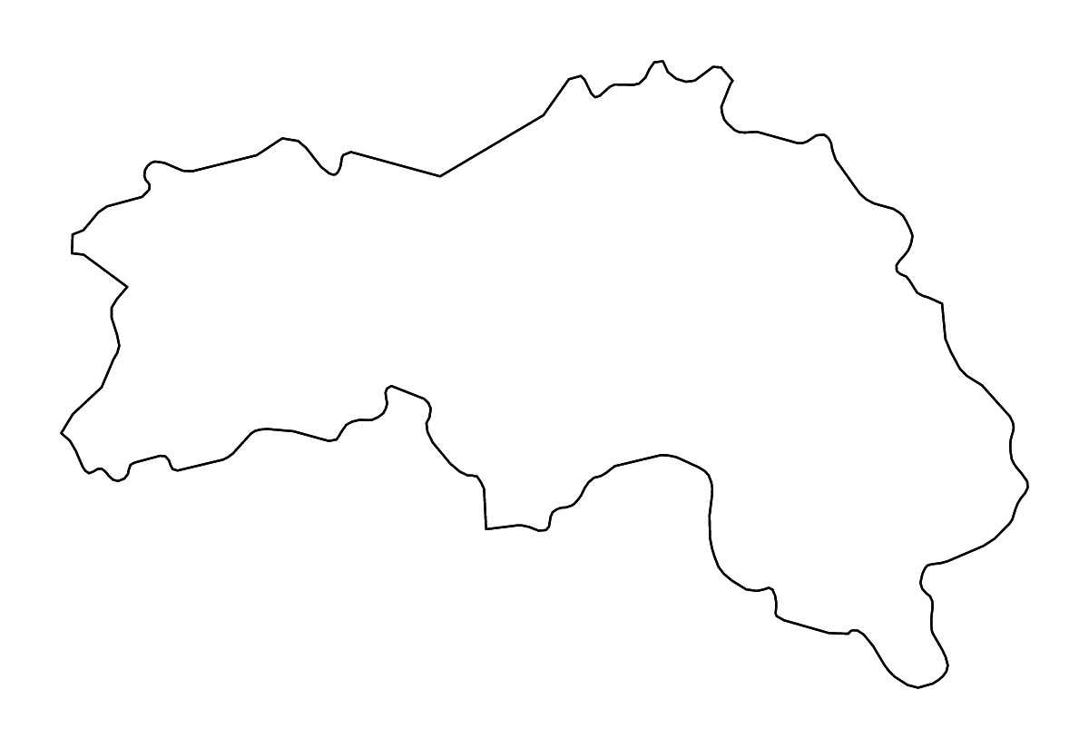 Mapa de contorno de Orne, France con ríos.