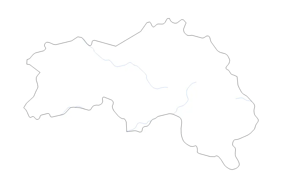 Mapa de Orne, France de tipo contorno y ríos para Europa, con contorno y ríos con límites limpios.