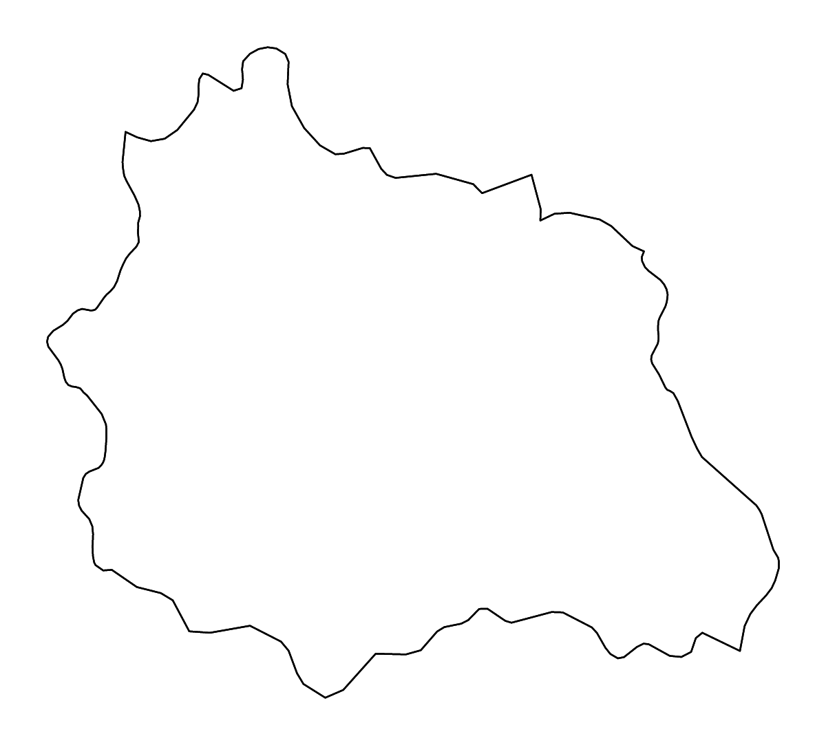 Mapa de contorno de Puy-de-Dôme, France con ríos.