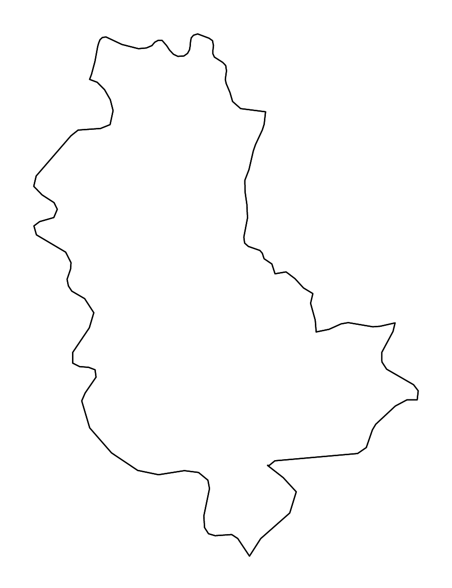 Outline map of Rhône Metropolitan department, France with rivers.