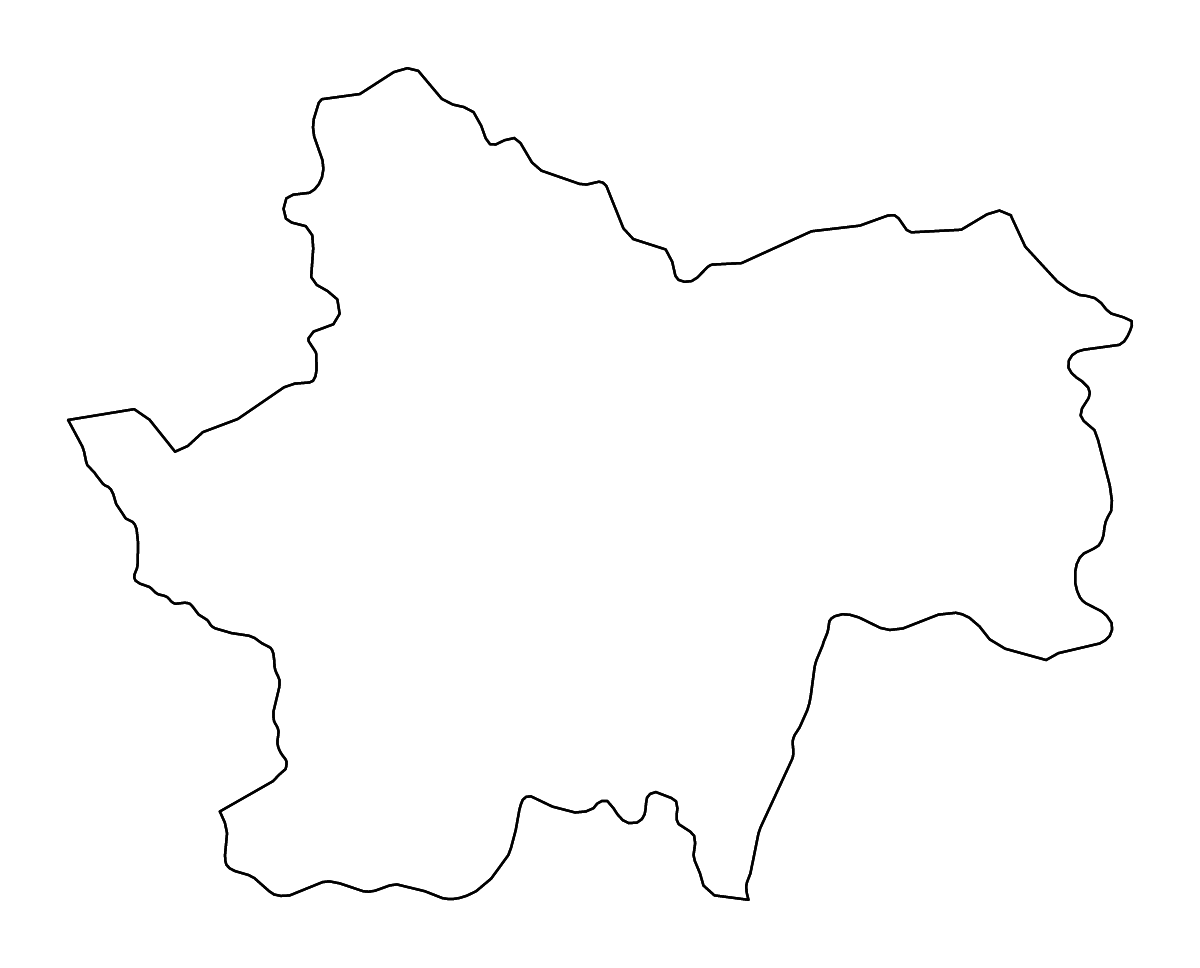 Mapa de contorno de Saône-et-Loire, France con ríos.