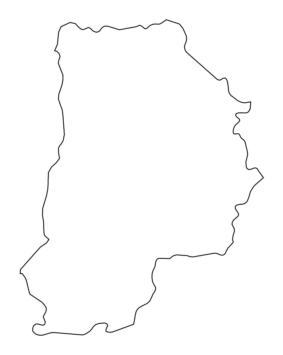 Mapa de contorno de Seine-et-Marne, France con ríos.