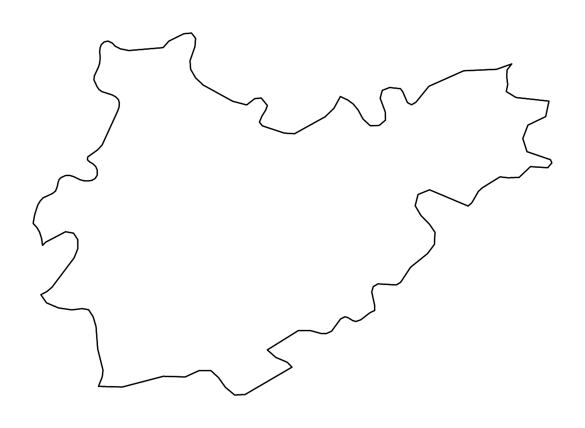 Mapa de contorno de Tarn-et-Garonne, France con ríos.
