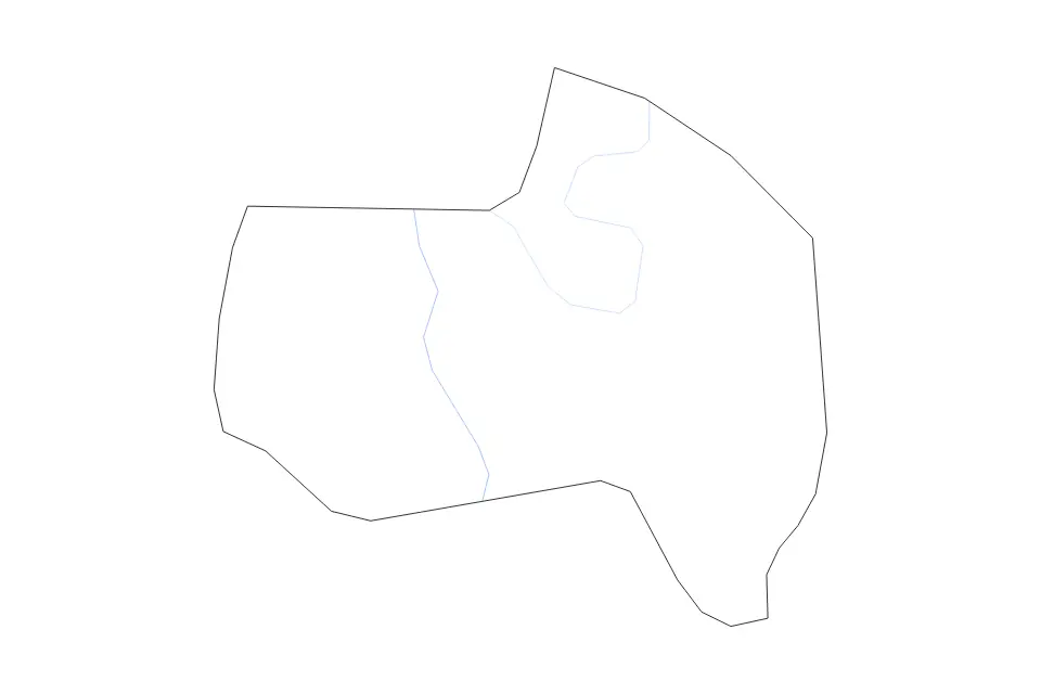 Outline map of Val-de-Marne Metropolitan department, France with subdivision borders and rivers.