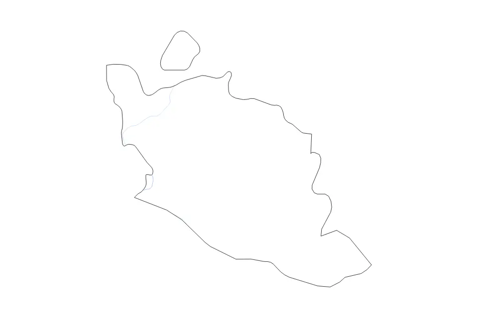 Outline map of Vaucluse Metropolitan department, France with subdivision borders and rivers.