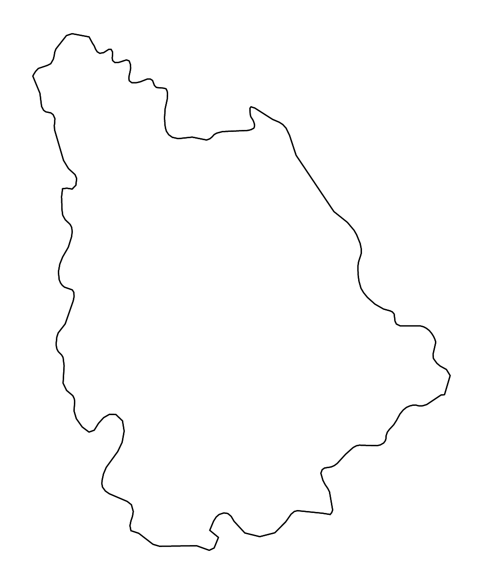 Outline map of Vienne Metropolitan department, France with rivers.