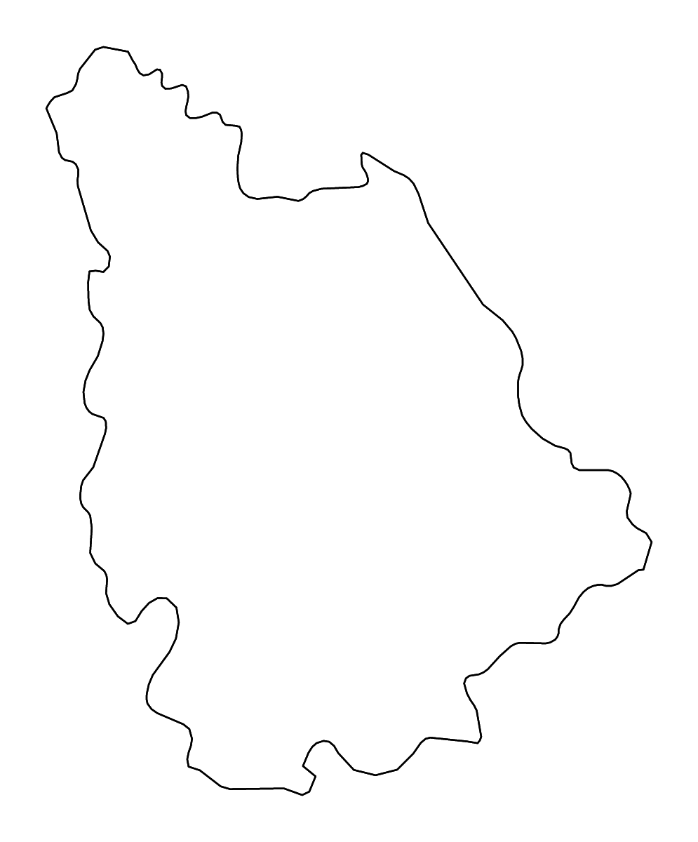 Mapa de contorno de Vienne, France con ríos.