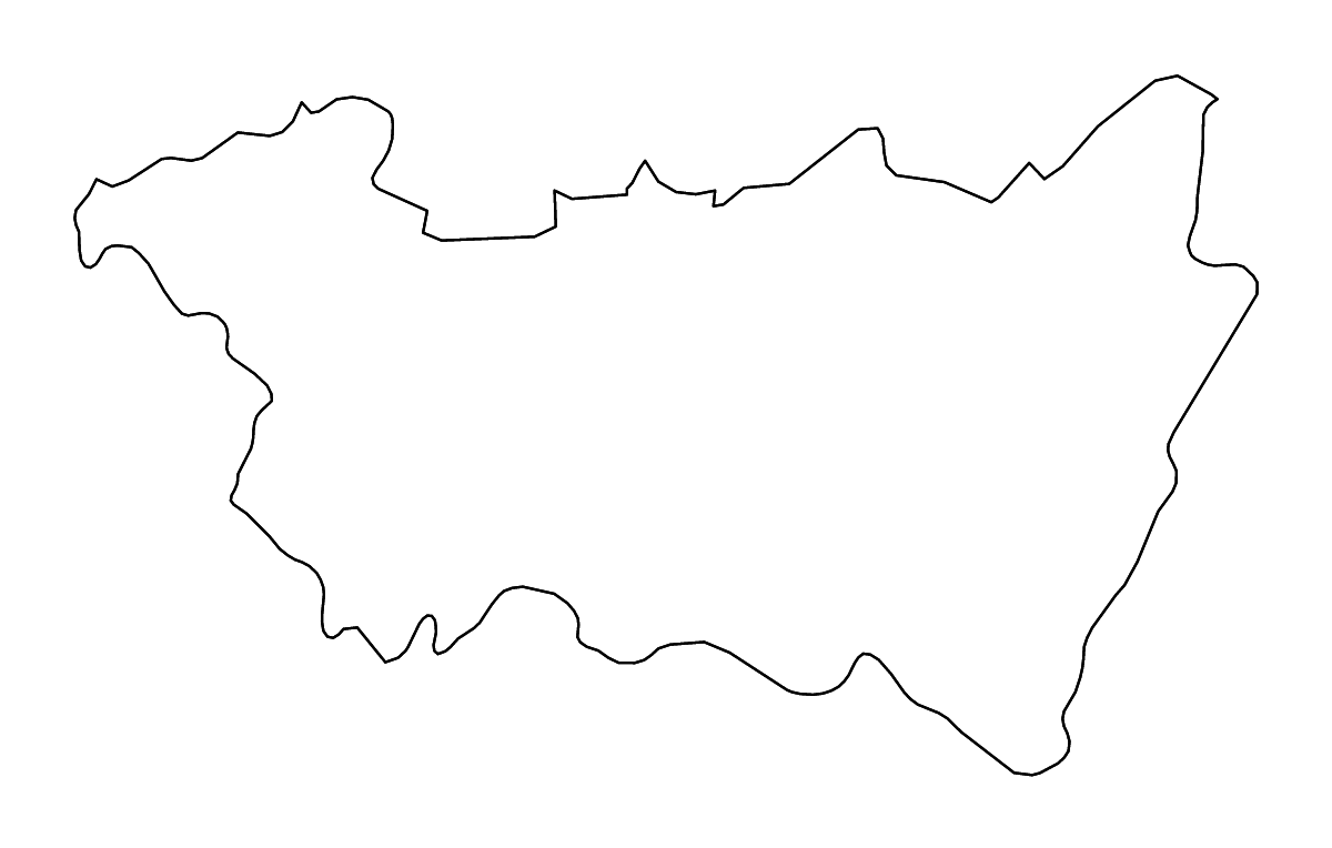 Outline map of Vosges Metropolitan department, France with rivers.