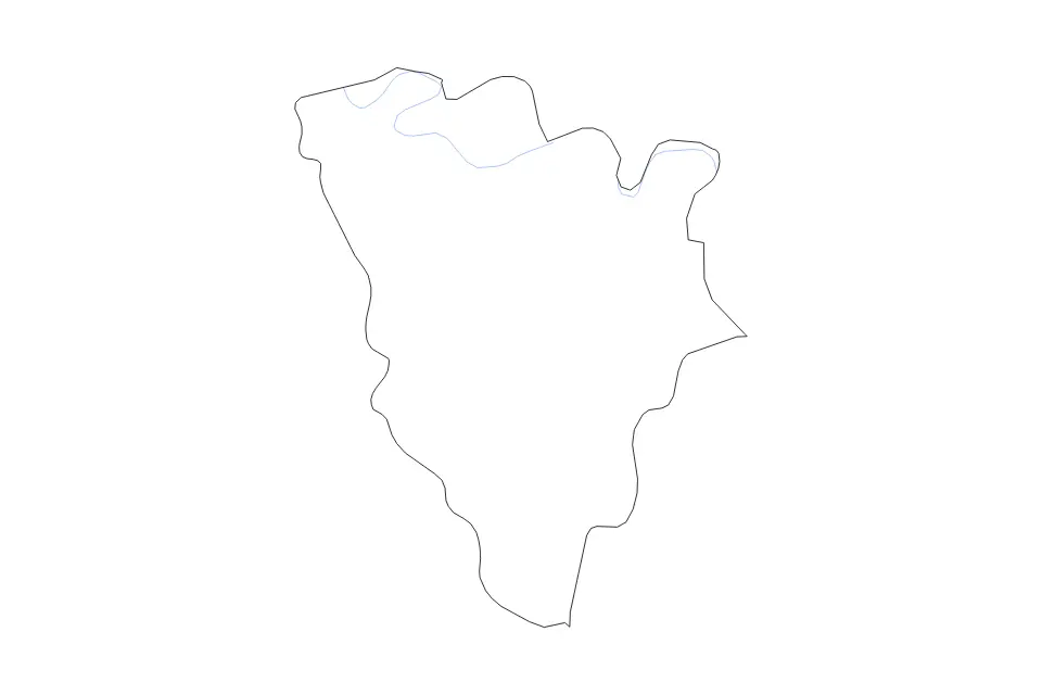 Outline map of Yvelines Metropolitan department, France with subdivision borders and rivers.
