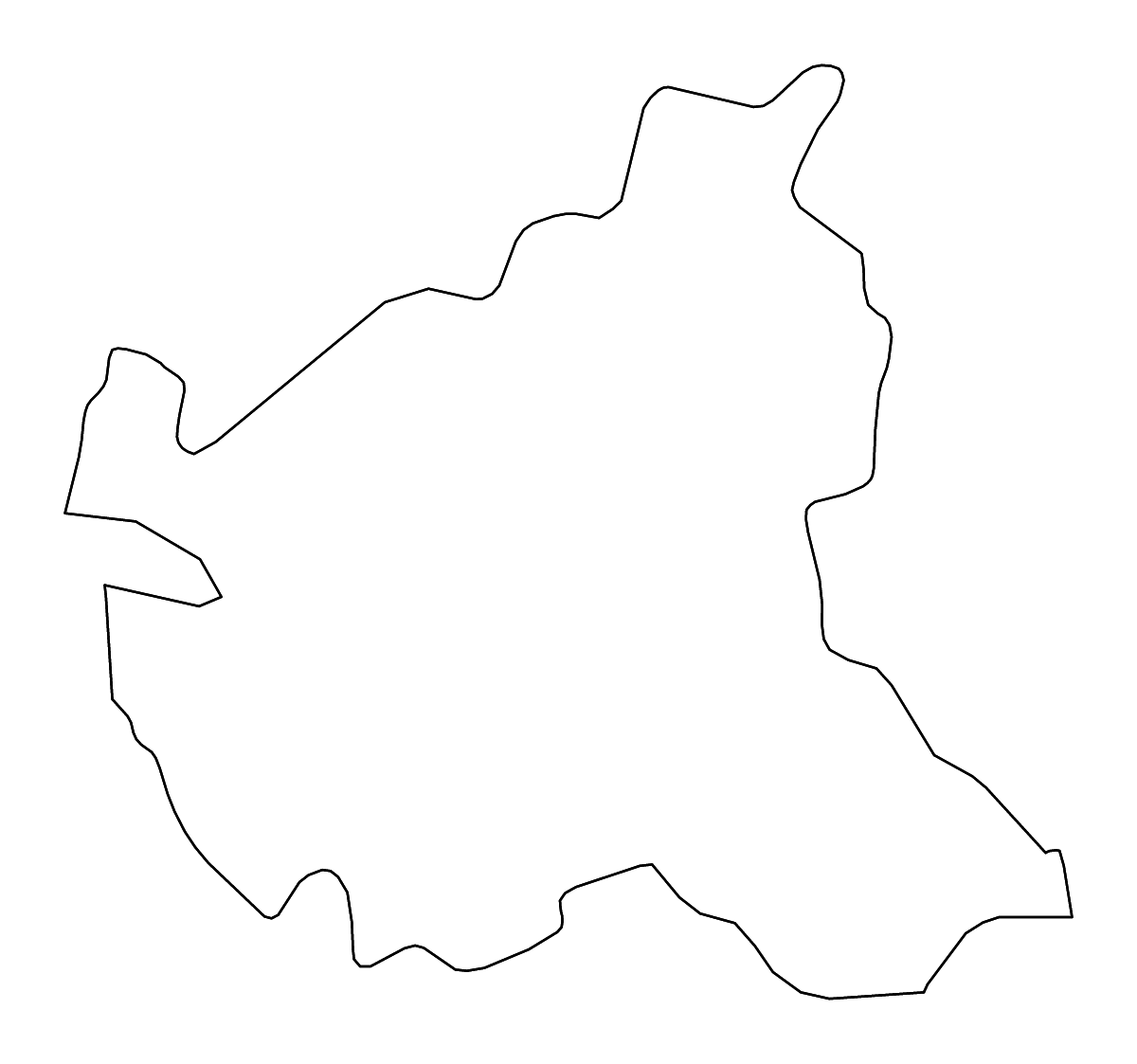 Outline map of Hamburg, Germany with rivers.