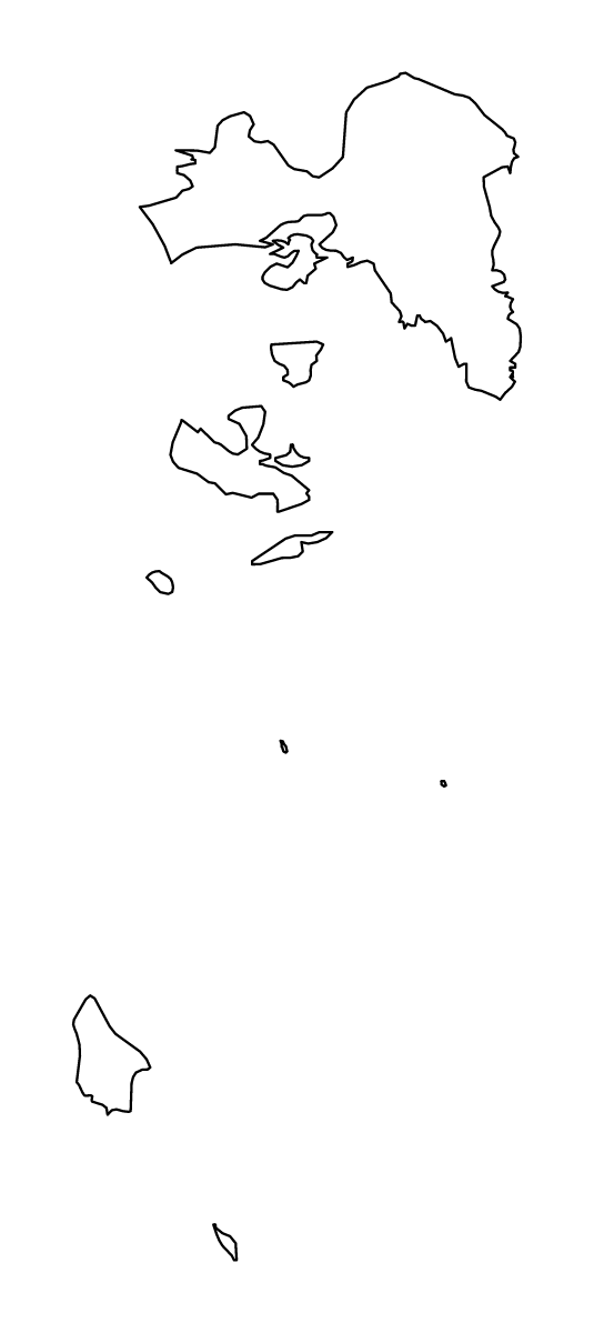 Mapa de contorno de Attica, Greece.