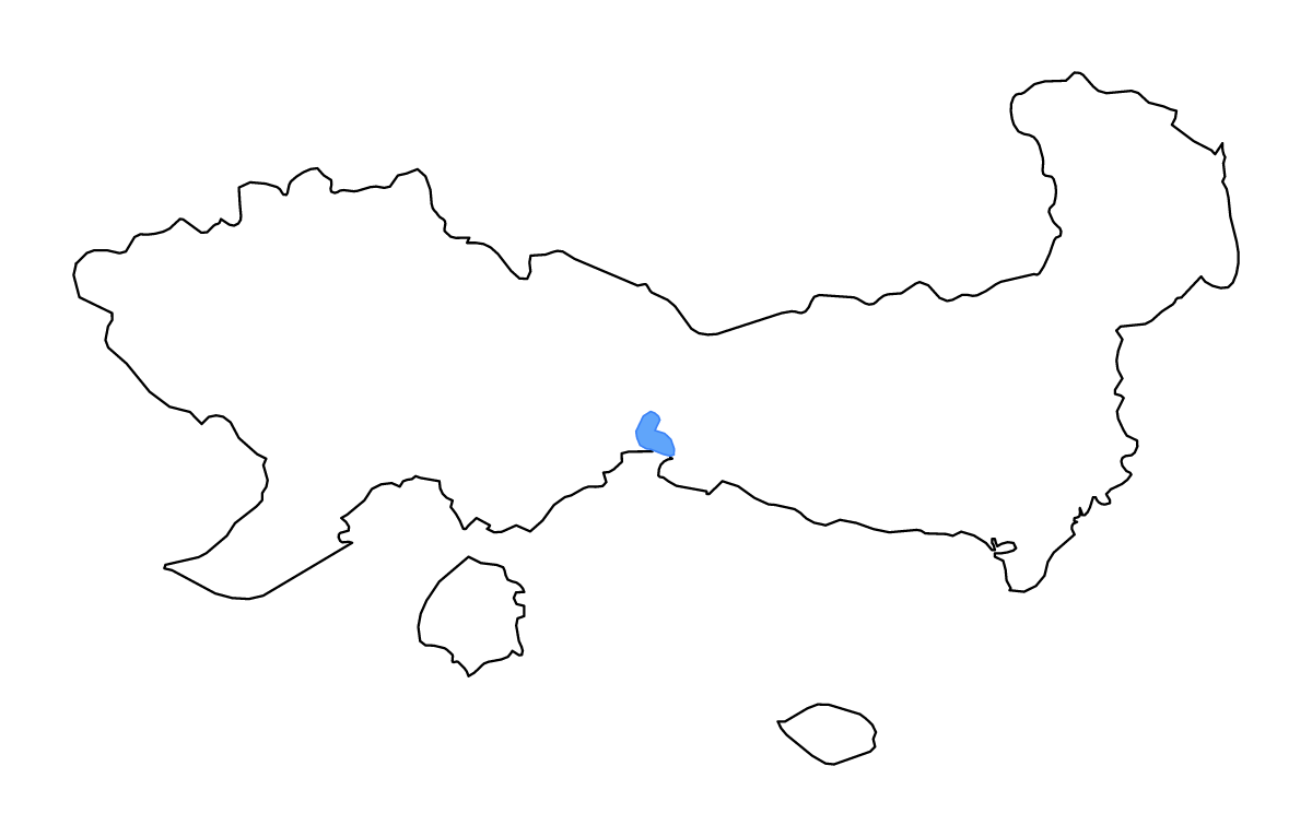 Outline map of East Macedonia and Thrace, Greece with lakes and rivers.