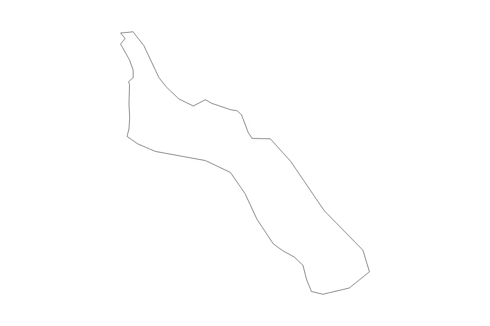 Outline map of Mount Athos Autonomous Monastic State, Greece with subdivision borders.
