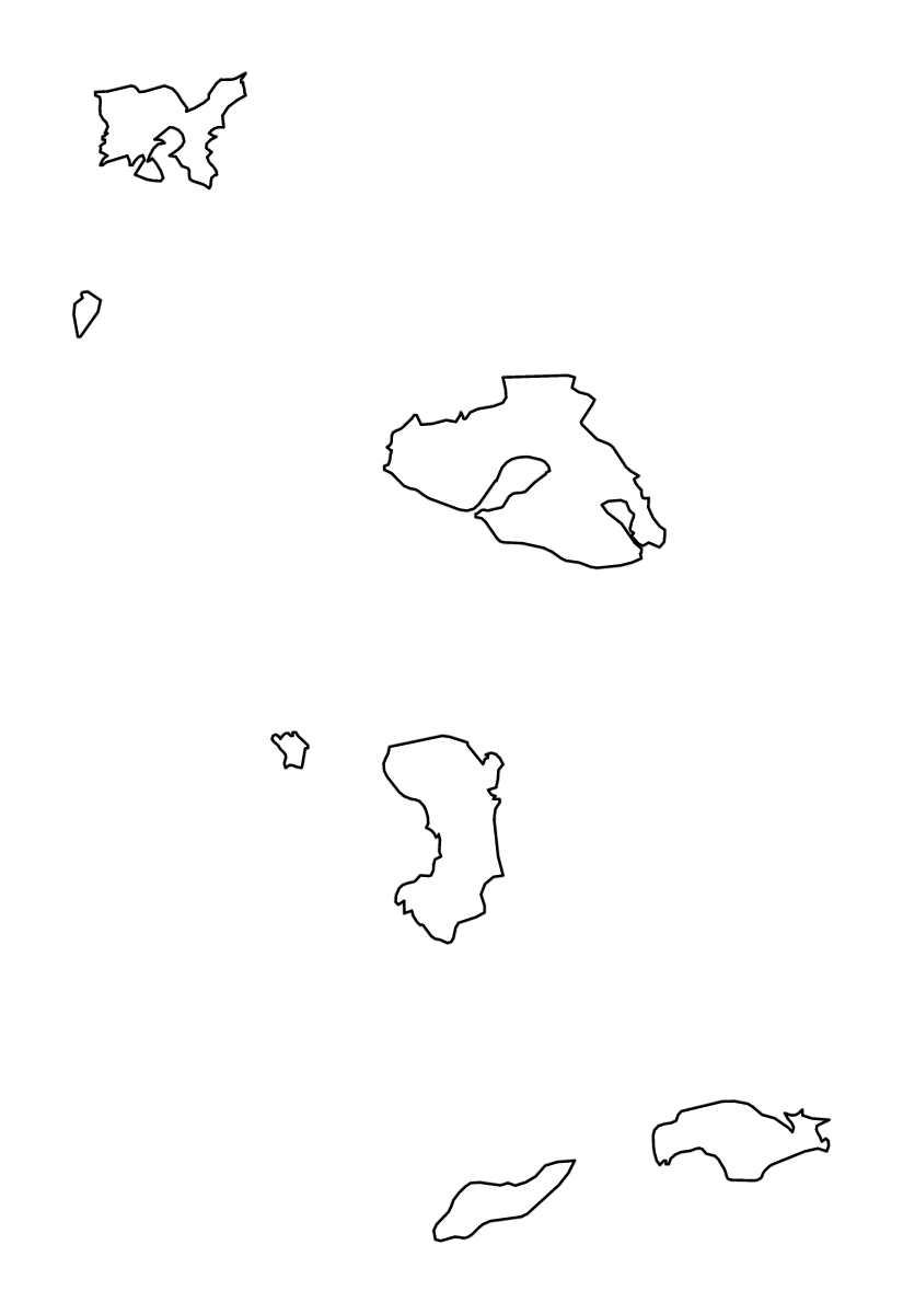 Mapa de contorno de North Aegean, Greece.