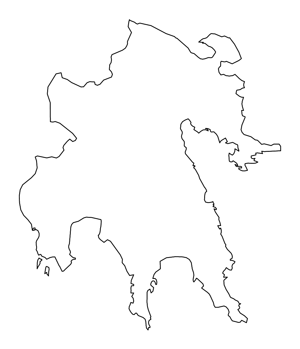 Mapa de contorno de Peloponnese, Greece con ríos.