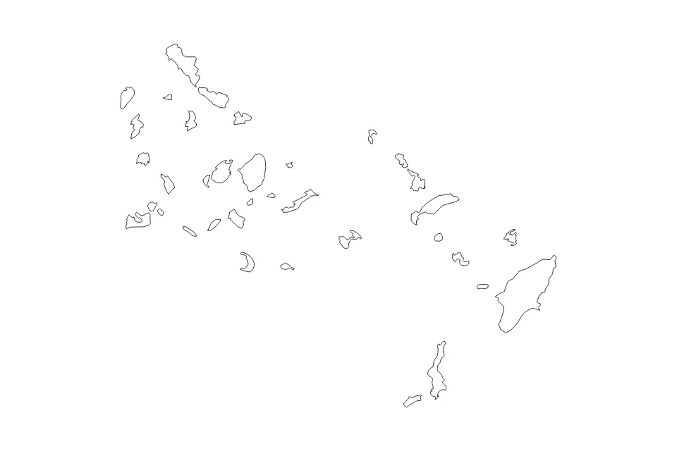 Outline map of South Aegean, Greece with subdivision borders.