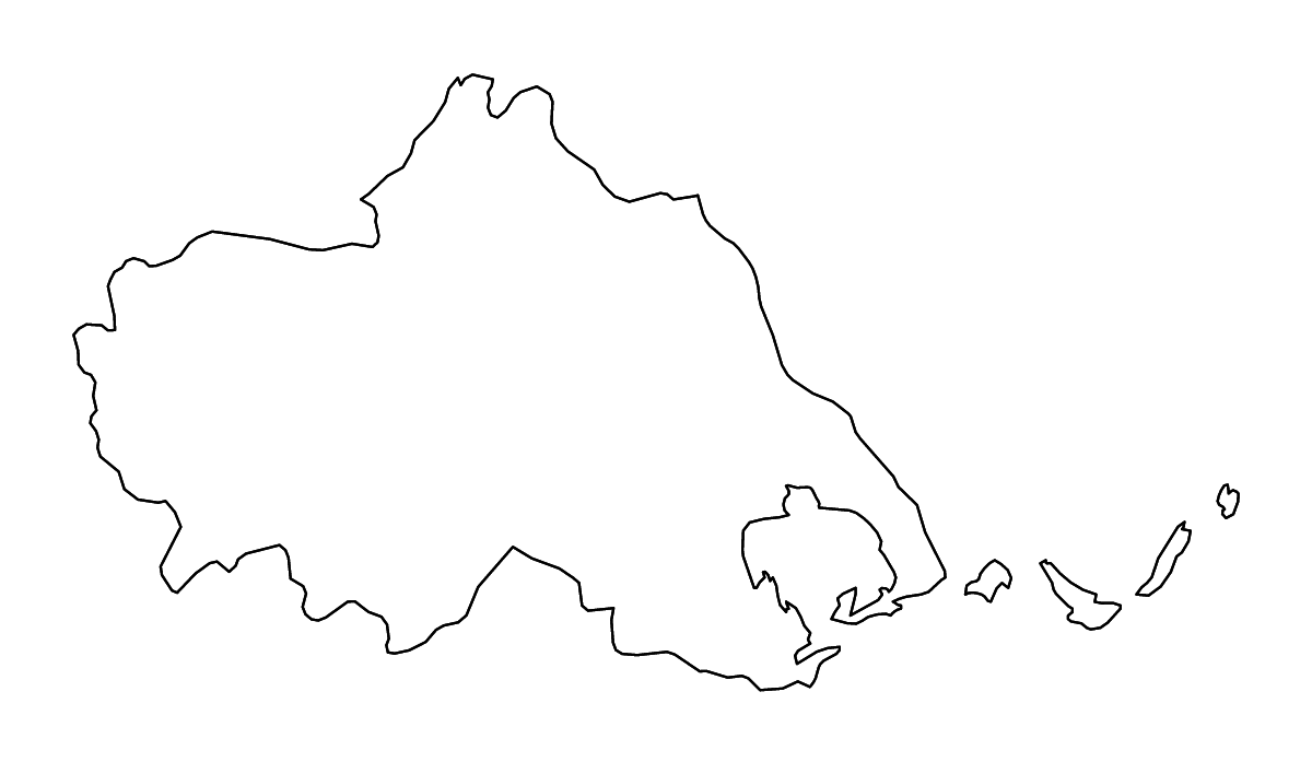 Carte de contour de Thessalia, Greece avec rivières.