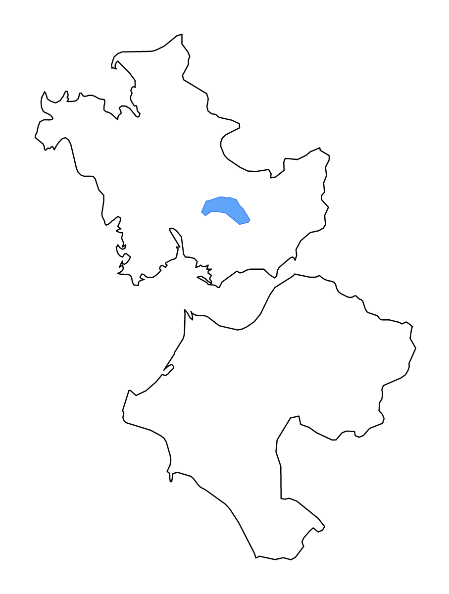 Outline map of West Greece, Greece with lakes and rivers.