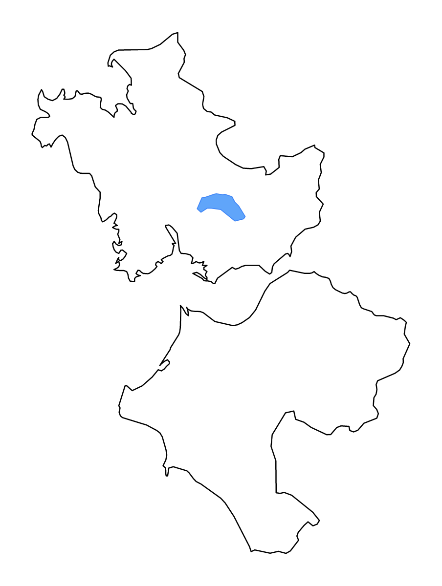 Mapa de contorno de West Greece, Greece con lagos y ríos.