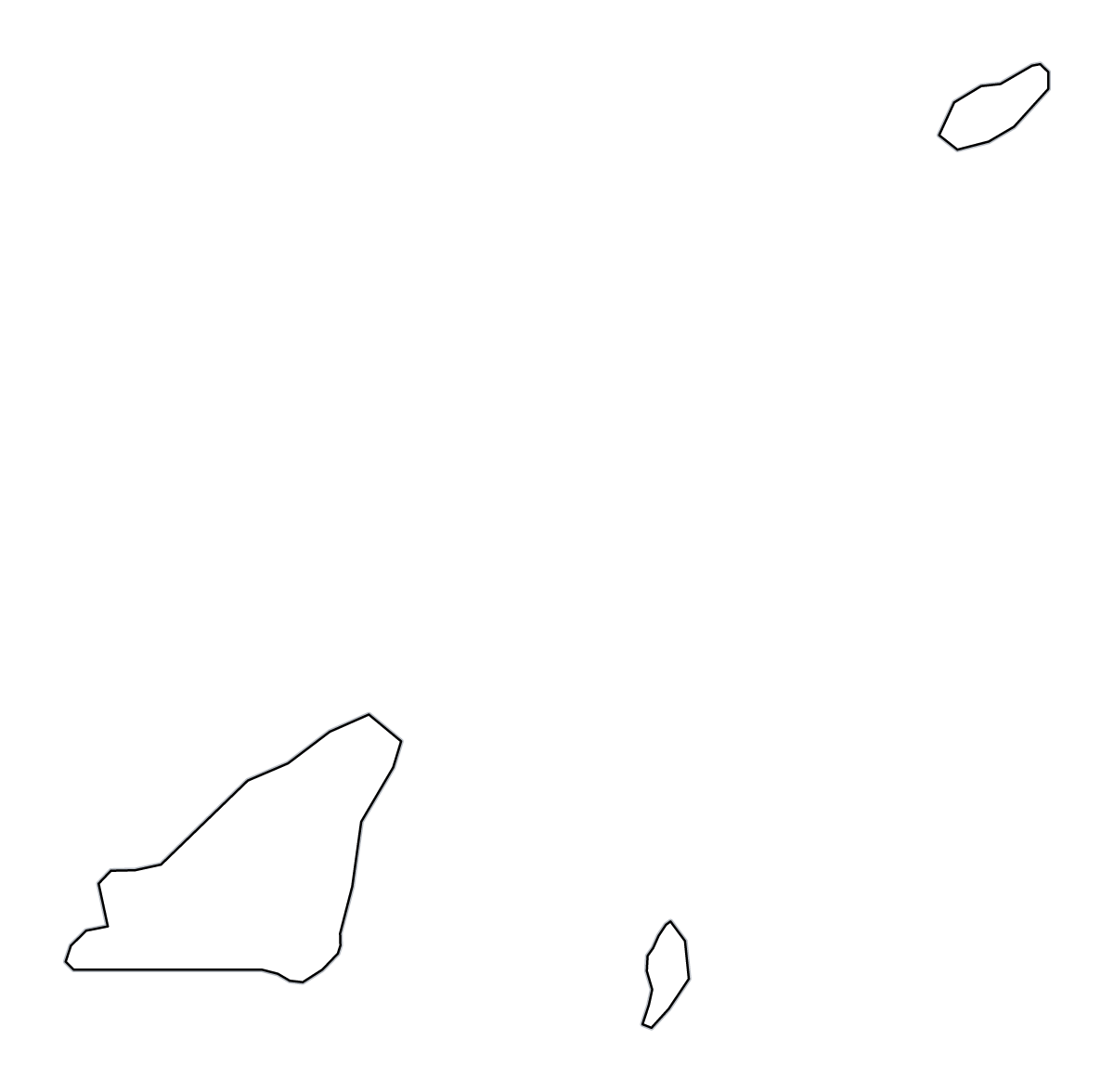 Mapa de contorno de Guernsey.