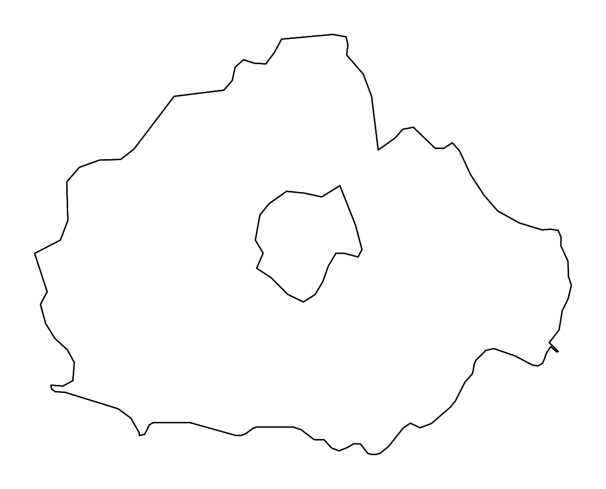 Mapa de contorno de Baranya, Hungary con ríos.