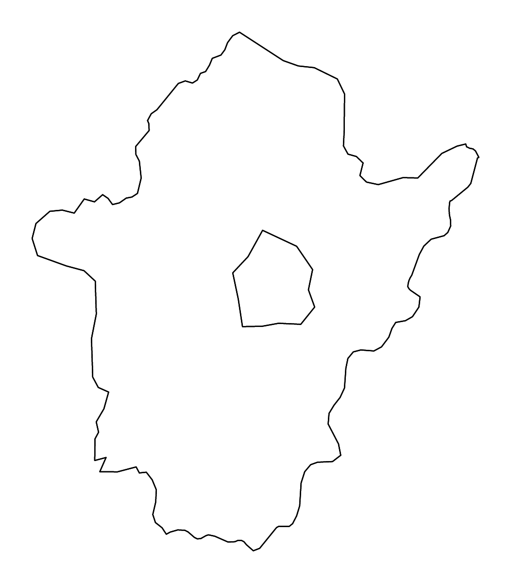 Mapa de contorno de Békés, Hungary con ríos.