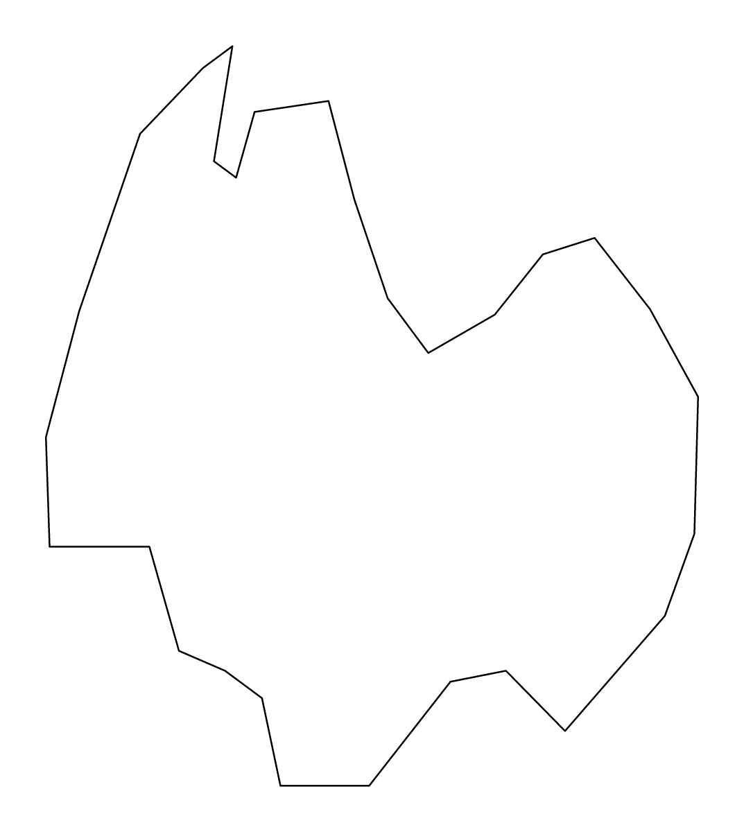 Mapa de contorno de Debrecen, Hungary.