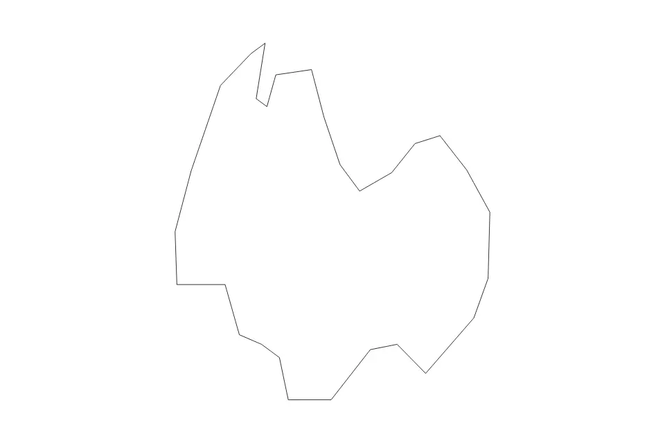 Mapa de Debrecen, Hungary de tipo contorno para Europa, con contorno con límites limpios.