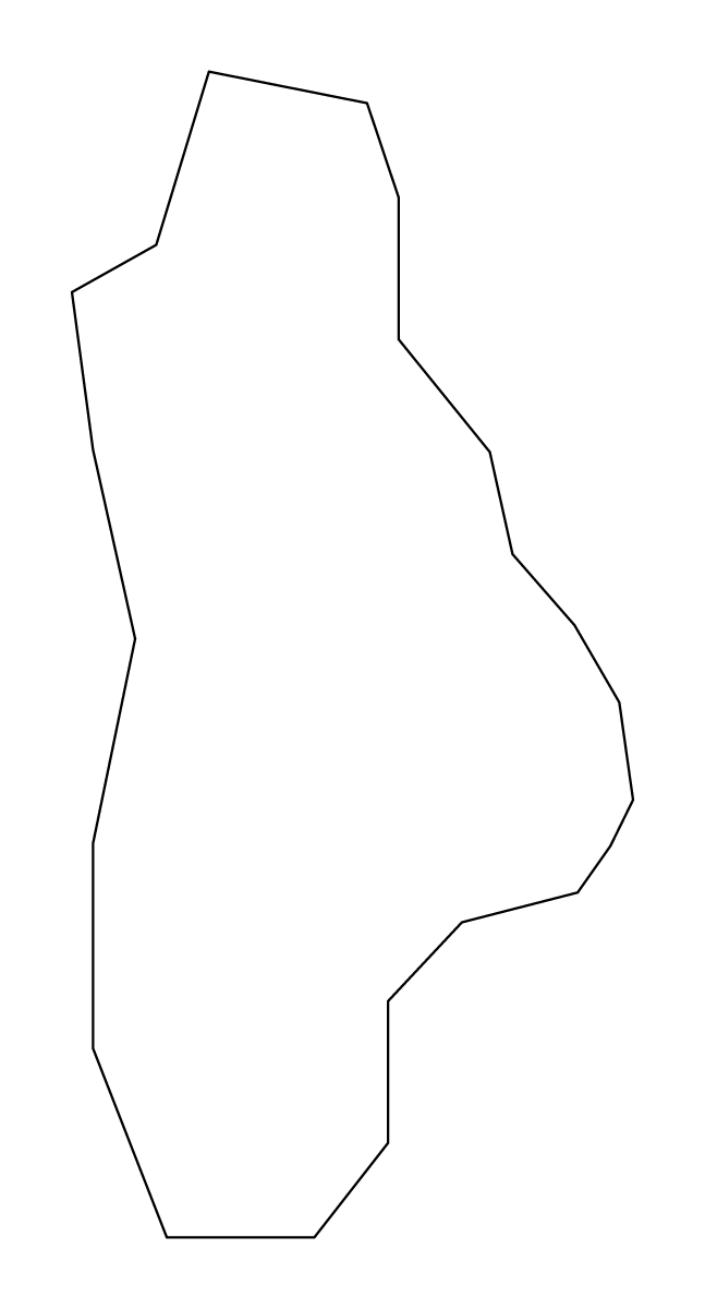 Outline map of Eger Urban county, Hungary.