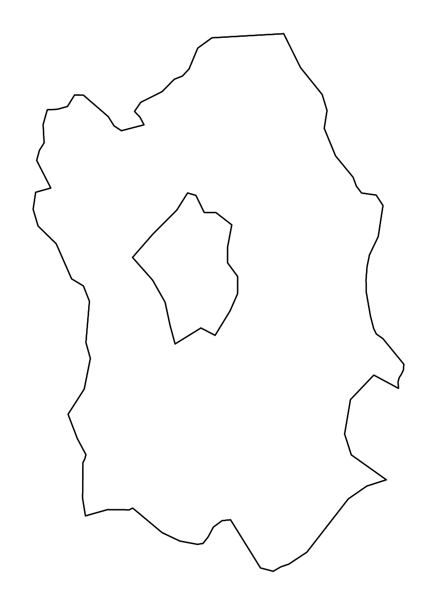 Mapa de contorno de Fejér, Hungary con ríos.