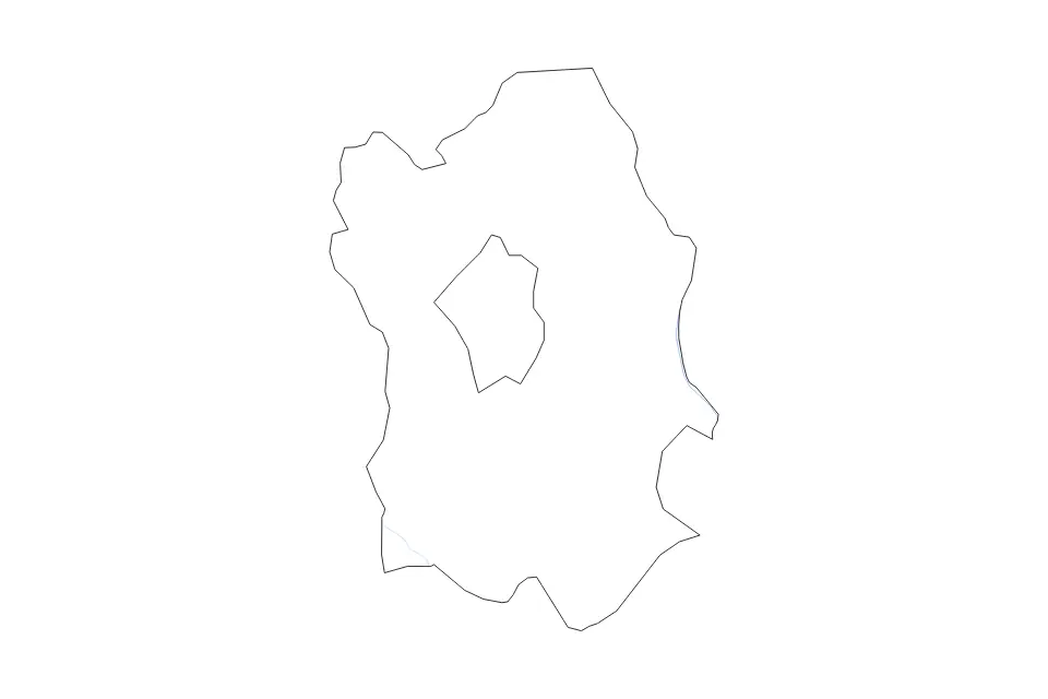 Outline map of Fejér County, Hungary with subdivision borders and rivers.